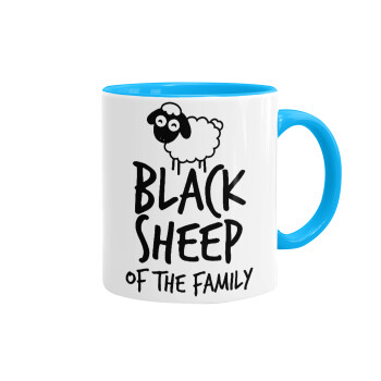 Black Sheep of the Family, Mug colored light blue, ceramic, 330ml