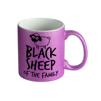 Black Sheep of the Family, Κούπα Μωβ Glitter που γυαλίζει, κεραμική, 330ml