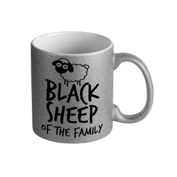 Black Sheep of the Family, Κούπα Ασημένια Glitter που γυαλίζει, κεραμική, 330ml