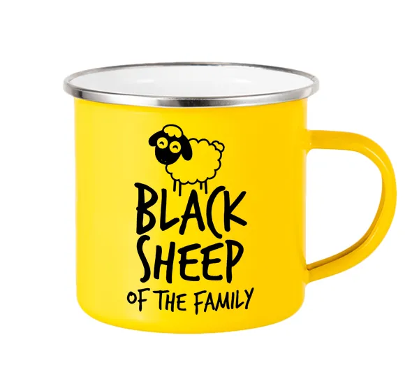 Black Sheep of the Family — Yellow Enamel Metallic Cup 360ml