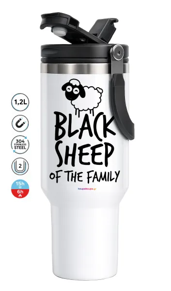 Black Sheep of the Family — Mega Travel Mug / Travel Mug, double walled (thermal) 1.2L