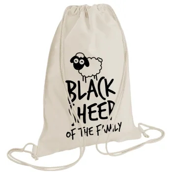 Black Sheep of the Family, Backpack bag GYMBAG natural (28x40cm)