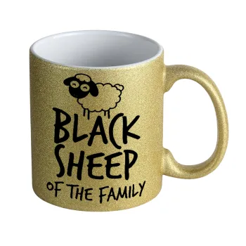 Black Sheep of the Family, Κούπα Χρυσή Glitter που γυαλίζει, κεραμική, 330ml
