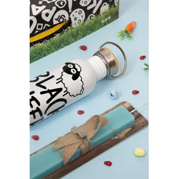 Black Sheep of the Family, Πασχαλινή Λαμπάδα με παγούρι μεταλλικό (620ml, stainless steel) & κερί αρωματικό πλακέ (30cm) (ΤΙΡΚΟΥΑΖ)