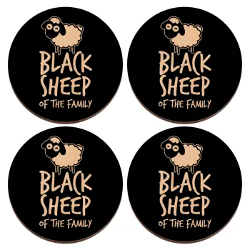 Black Sheep of the Family, ΣΕΤ x4 Σουβέρ ξύλινα στρογγυλά plywood (9cm)