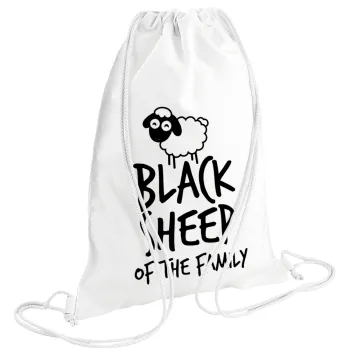Black Sheep of the Family, Τσάντα πλάτης πουγκί GYMBAG λευκή (28x40cm)
