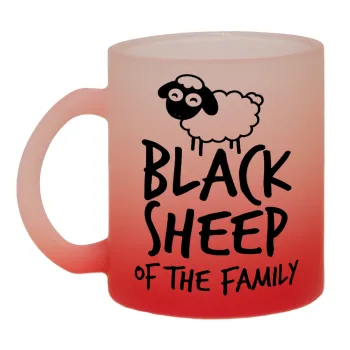 Black Sheep of the Family, Κούπα γυάλινη δίχρωμη με βάση το κόκκινο ματ, 330ml