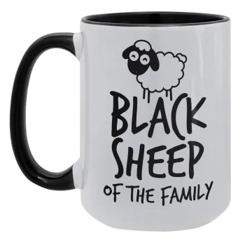 Black Sheep of the Family, Κούπα Mega 15oz, κεραμική Μαύρη, 450ml