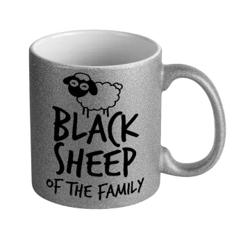 Black Sheep of the Family, Κούπα Ασημένια Glitter που γυαλίζει, κεραμική, 330ml