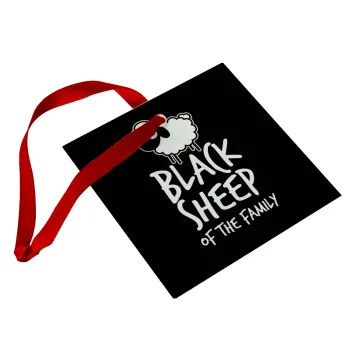 Black Sheep of the Family, Christmas ornament, glass square ornament 9x9cm