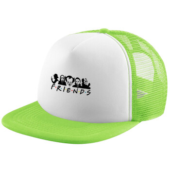 Halloween Friends, Καπέλο Soft Trucker με Δίχτυ Πράσινο/Λευκό