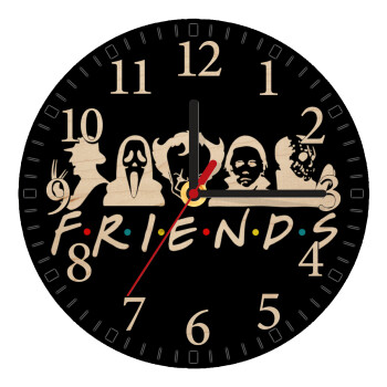 Halloween Friends, Ρολόι τοίχου ξύλινο plywood (20cm)