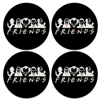 Halloween Friends, SET of 4 round wooden coasters (9cm)
