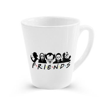 Halloween Friends, Κούπα κωνική Latte Λευκή, κεραμική, 300ml