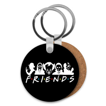 Halloween Friends, Μπρελόκ Ξύλινο στρογγυλό MDF Φ5cm