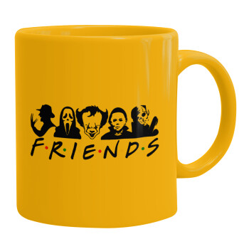 Halloween Friends, Ceramic coffee mug yellow, 330ml (1pcs)