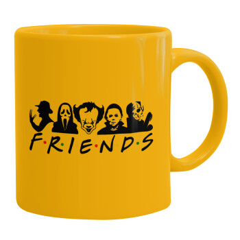 Halloween Friends, Ceramic coffee mug yellow, 330ml