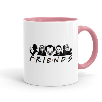 Halloween Friends, Κούπα χρωματιστή ροζ, κεραμική, 330ml