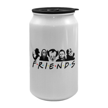 Halloween Friends, Κούπα ταξιδιού μεταλλική με καπάκι (tin-can) 500ml