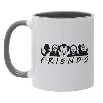 Halloween Friends, Κούπα χρωματιστή γκρι, κεραμική, 330ml