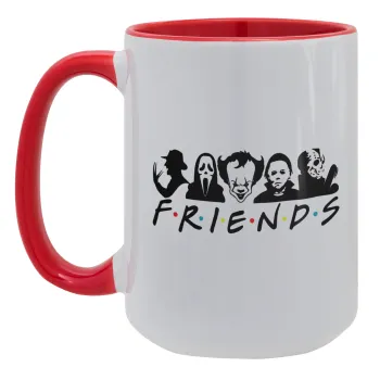 Halloween Friends, Κούπα Mega 15oz, κεραμική Κόκκινη, 450ml