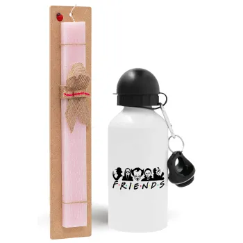 Halloween Friends, Easter Set, metallic aluminum bottle (500ml) & aromatic flat Easter candle (30cm) (PINK)