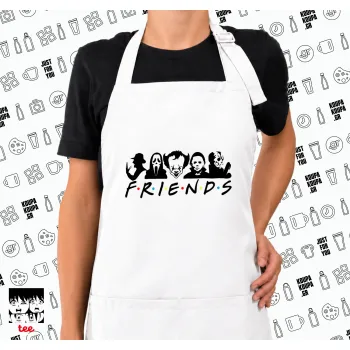 Halloween Friends, Ποδιά μακριά Σεφ ολόσωμη με τσέπες white (ΕΝΗΛΙΚΩΝ)