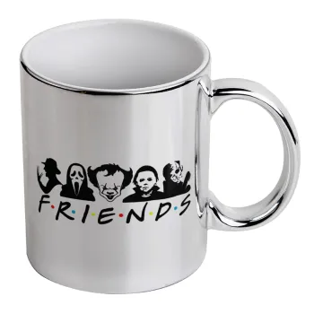 Halloween Friends, Κούπα κεραμική, ασημένια καθρέπτης, 330ml