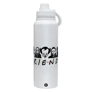 Halloween Friends, Θερμός 1L Ανοξείδωτο με Βάση Κινητού & Διπλά Τοιχώματα