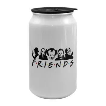 Halloween Friends, Κούπα ταξιδιού μεταλλική με καπάκι (tin-can) 500ml