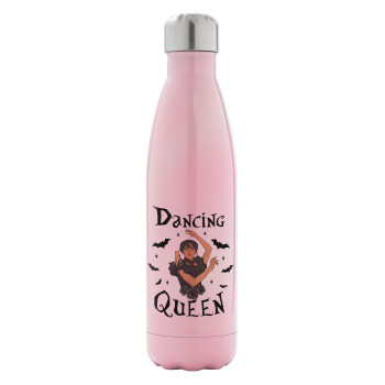 Wednesday Addams Dance, Metal mug thermos Pink Iridiscent (Stainless steel), double wall, 500ml