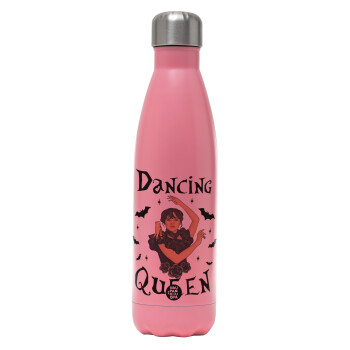 Wednesday Addams Dance, Metal mug thermos Pink Mat (Stainless steel), double wall, 500ml