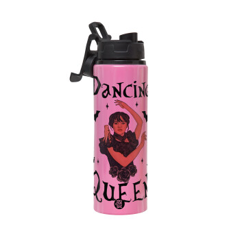 Wednesday Addams Dance, Μεταλλικό παγούρι νερού με καπάκι ασφαλείας, αλουμινίου 850ml