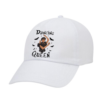 Wednesday Addams Dance, Καπέλο ενηλίκων Jockey Λευκό (snapback, 5-φύλλο, unisex)