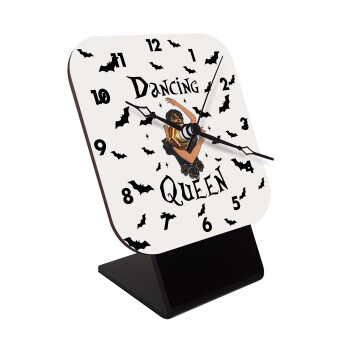 Wednesday Addams Dance, Quartz Wooden table clock with hands (10cm)