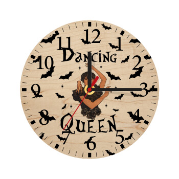 Wednesday Addams Dance, Ρολόι τοίχου ξύλινο plywood (20cm)