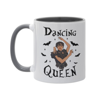 Wednesday Addams Dance, Κούπα χρωματιστή γκρι, κεραμική, 330ml