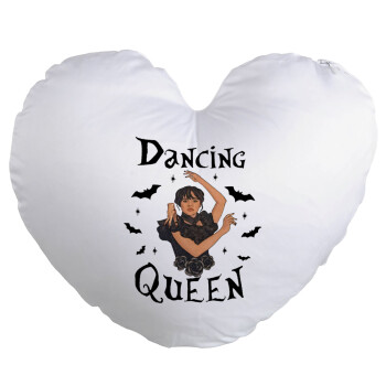 Wednesday Addams Dance, Μαξιλάρι καναπέ καρδιά 40x40cm περιέχεται το  γέμισμα