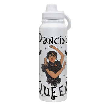 Wednesday Addams Dance, Θερμός 1L Ανοξείδωτο με Βάση Κινητού & Διπλά Τοιχώματα