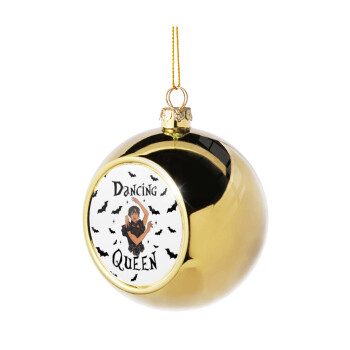 Wednesday Addams Dance, Χριστουγεννιάτικη μπάλα δένδρου Χρυσή 8cm