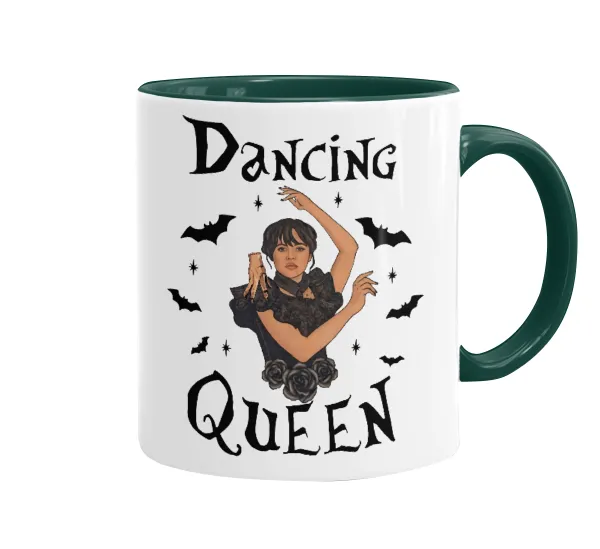 Wednesday Addams Dance — Κούπα χρωματιστή πράσινη, κεραμική, 330ml