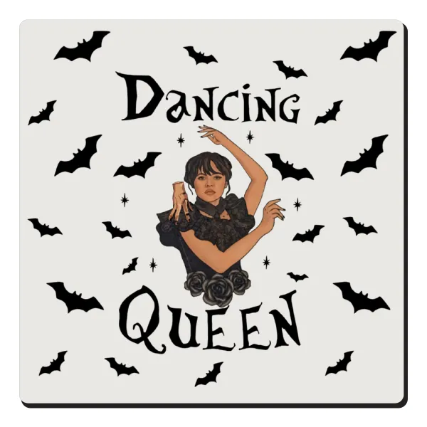 Wednesday Addams Dance — Τετράγωνο μαγνητάκι ξύλινο 6x6cm