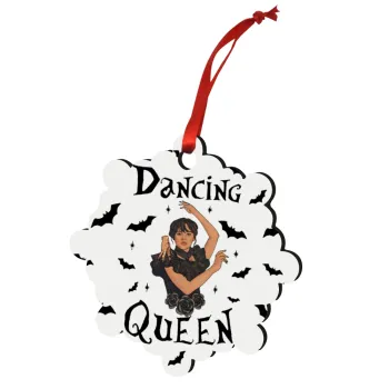 Wednesday Addams Dance, Στολίδι Χριστουγεννιάτικο στολίδι snowflake ξύλινο 7.5cm