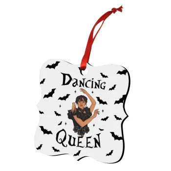 Wednesday Addams Dance, Christmas ornament polygon wooden 7.5cm