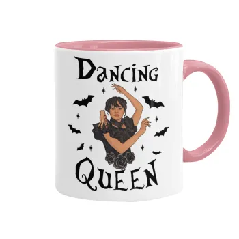 Wednesday Addams Dance, Κούπα χρωματιστή ροζ, κεραμική, 330ml