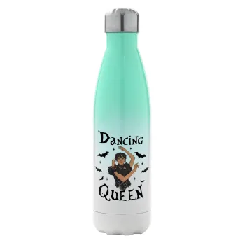 Wednesday Addams Dance, Metal mug thermos Green/White (Stainless steel), double wall, 500ml