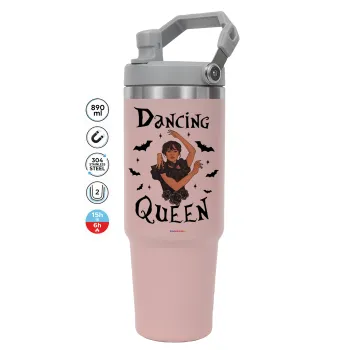 Wednesday Addams Dance, ΡΟΖ χρώματος Θερμός Ανοξείδωτο 890ml (30oz) με χερούλι