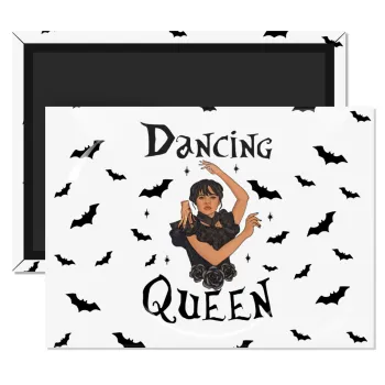 Wednesday Addams Dance, Ορθογώνιο μαγνητάκι ψυγείου διάστασης 9x6cm
