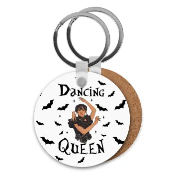 Wednesday Addams Dance, Μπρελόκ Ξύλινο στρογγυλό MDF Φ5cm