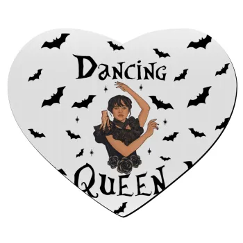 Wednesday Addams Dance, Mousepad heart 23x20cm